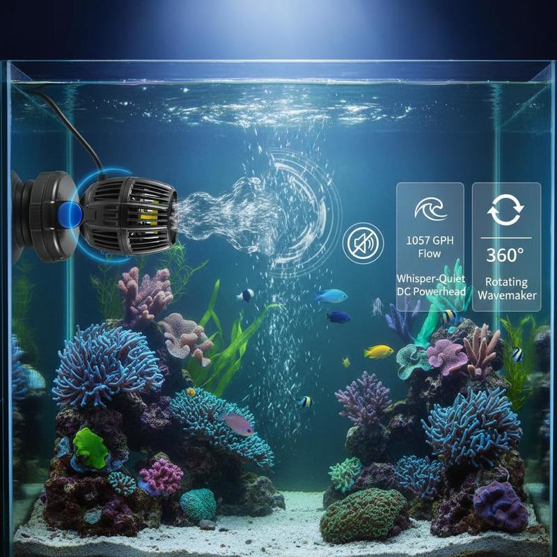Powerhead Circulation Pump - Aquarium Wave Maker, 10W, 1057 GPH
