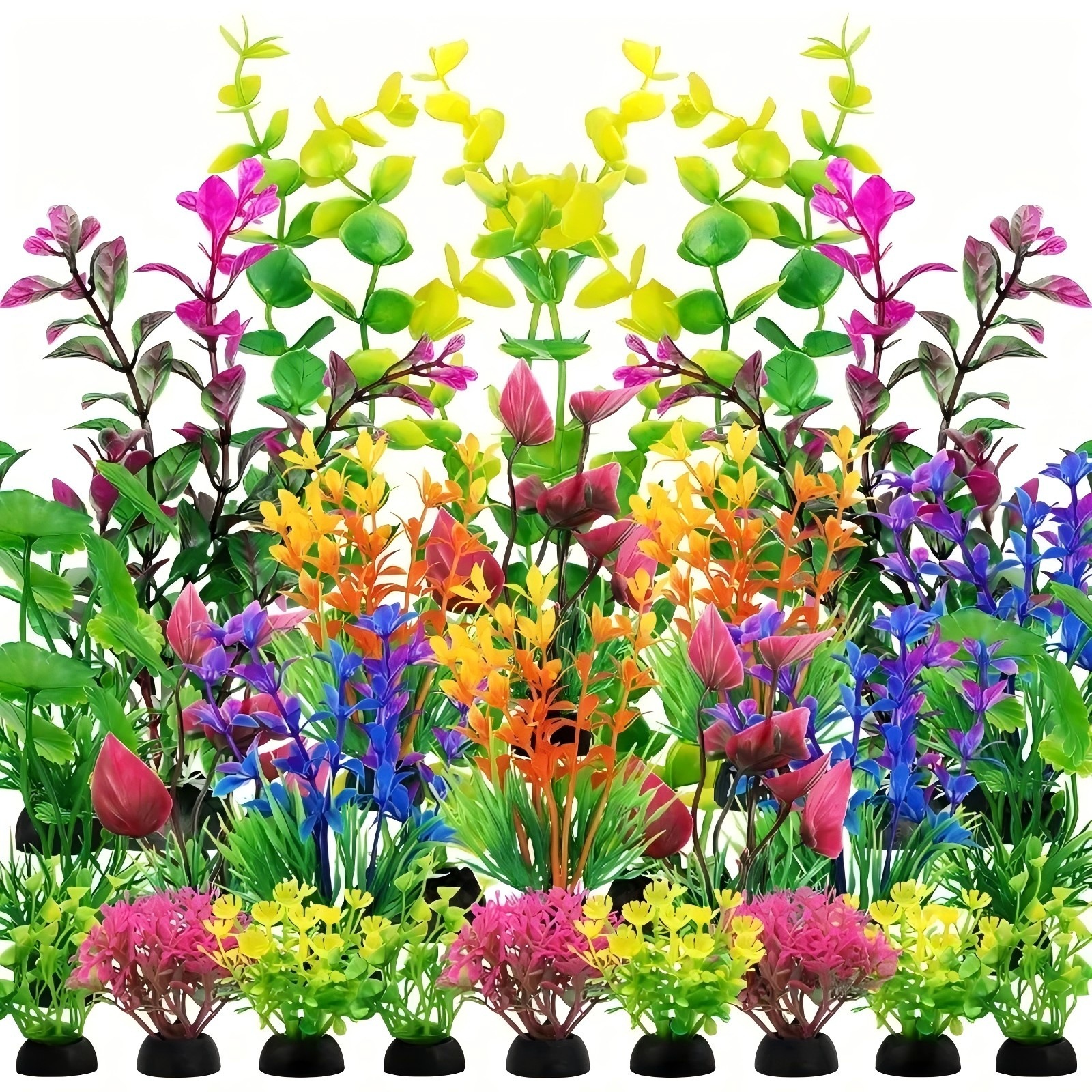 Aquarium Fish Enrichment - Aquarium Decor Set Artificial Plastic Plants