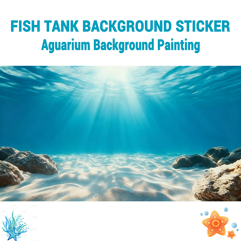 Blue sea clear sand，Fish tank  – Aquarium Fish Background Bewertung und Preis