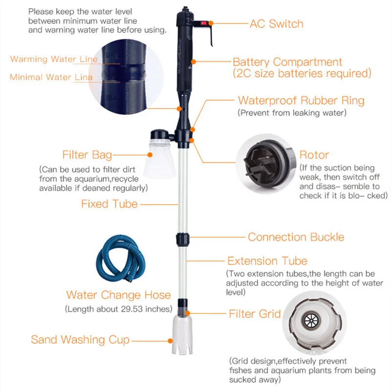 Electric Water Changer Vacuum  – Aquarium Fish Waste Collector Bewertung und Preis