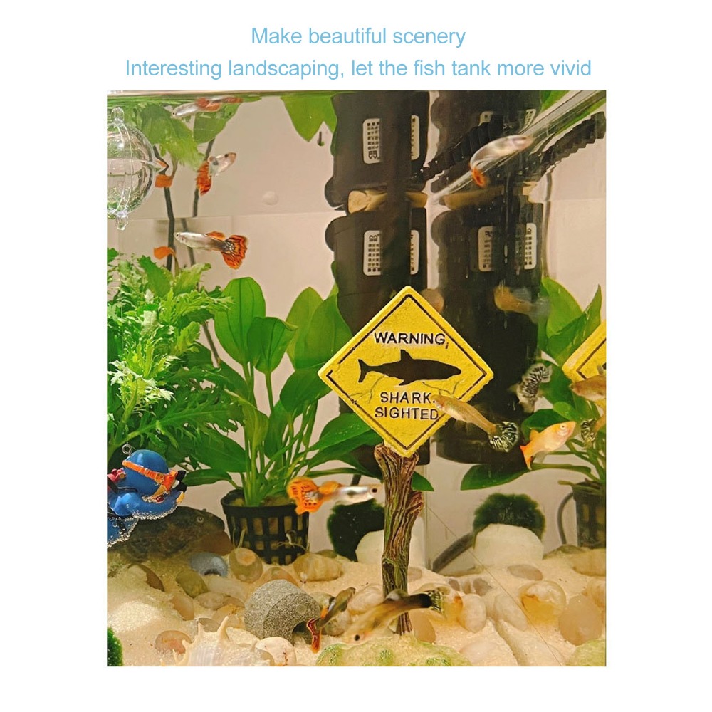 Resin Shark Warning Board Orna – Aquarium Fish Shark Bewertung und Preis