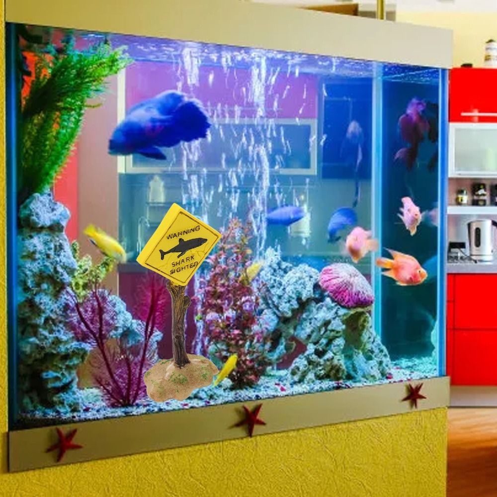 Resin Shark Warning Board Orna – Aquarium Fish Shark Bewertung und Preis